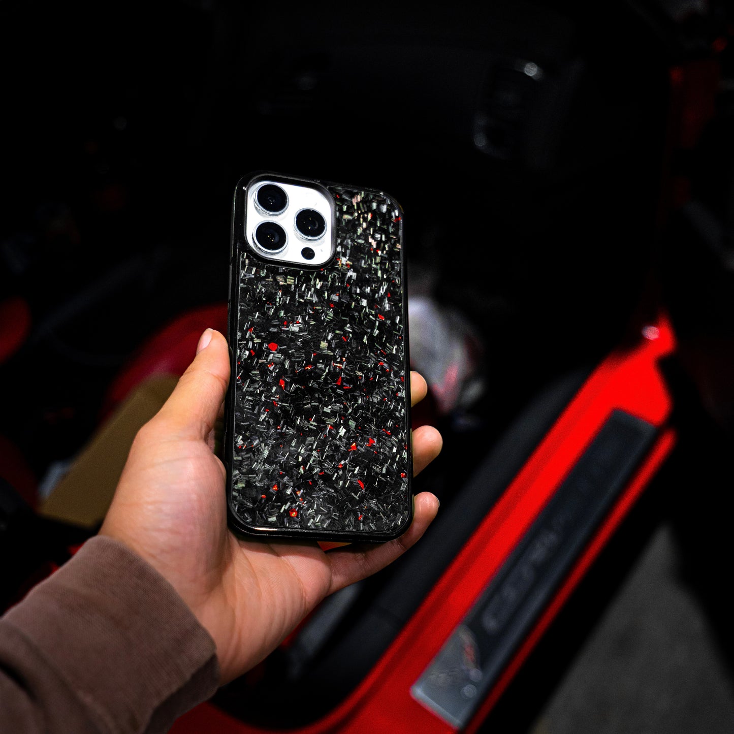 Ruby Red iPhone RC FORGED™ - Forged Carbon Fiber Phone Case